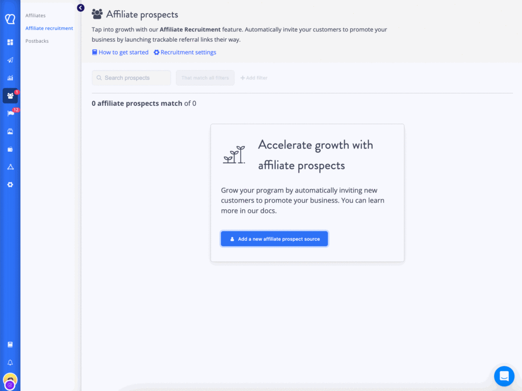 Automatic affiliate recruitment