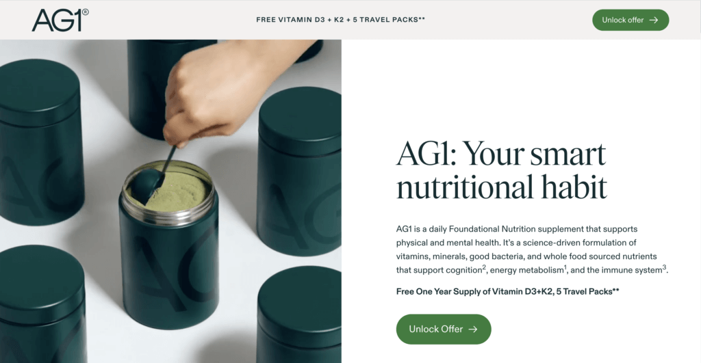 Athletic Greens website