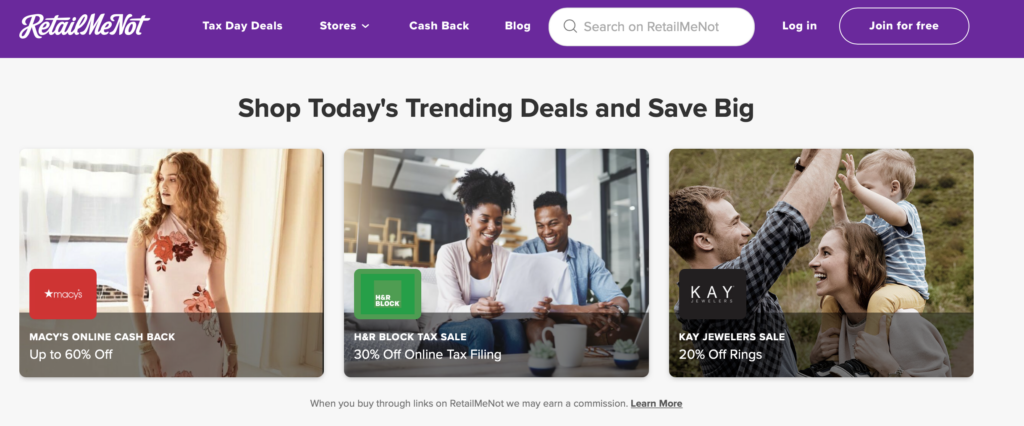 Coupon website example