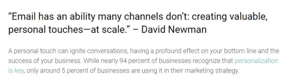 Email marketing quote