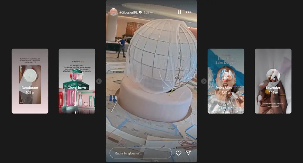 Glossier Instagram Highlights