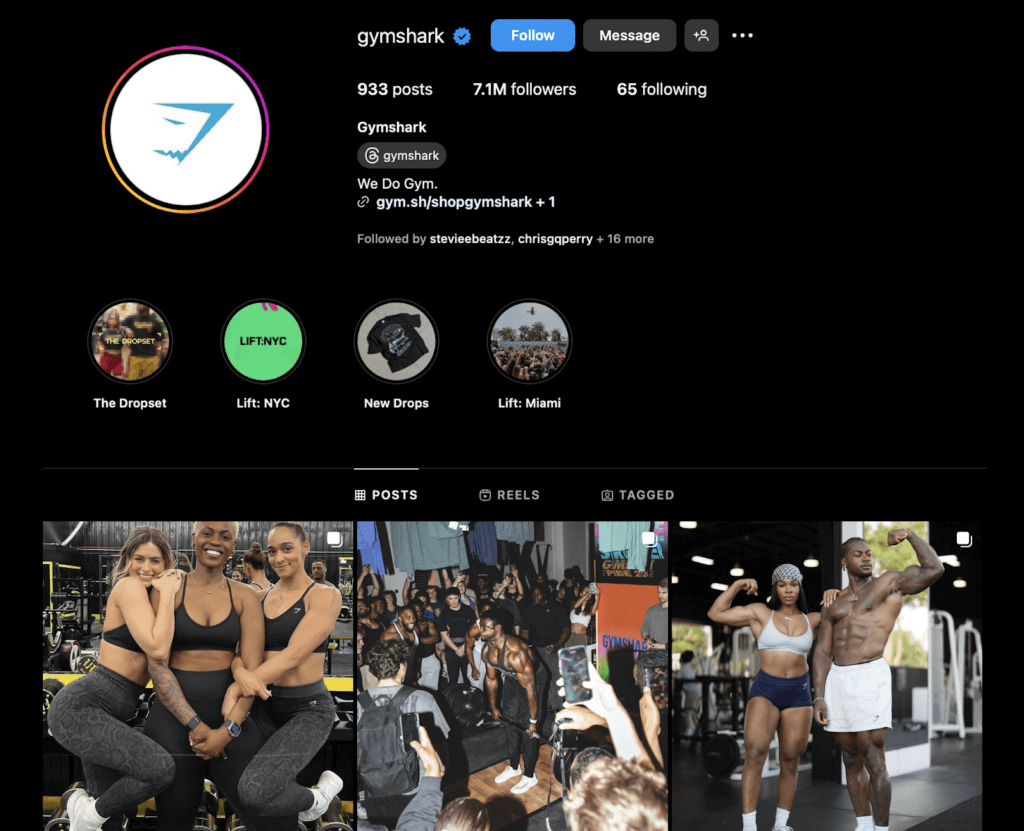 GymShark Instagram