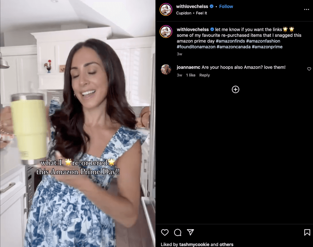 Instagram lifestyle influencer example