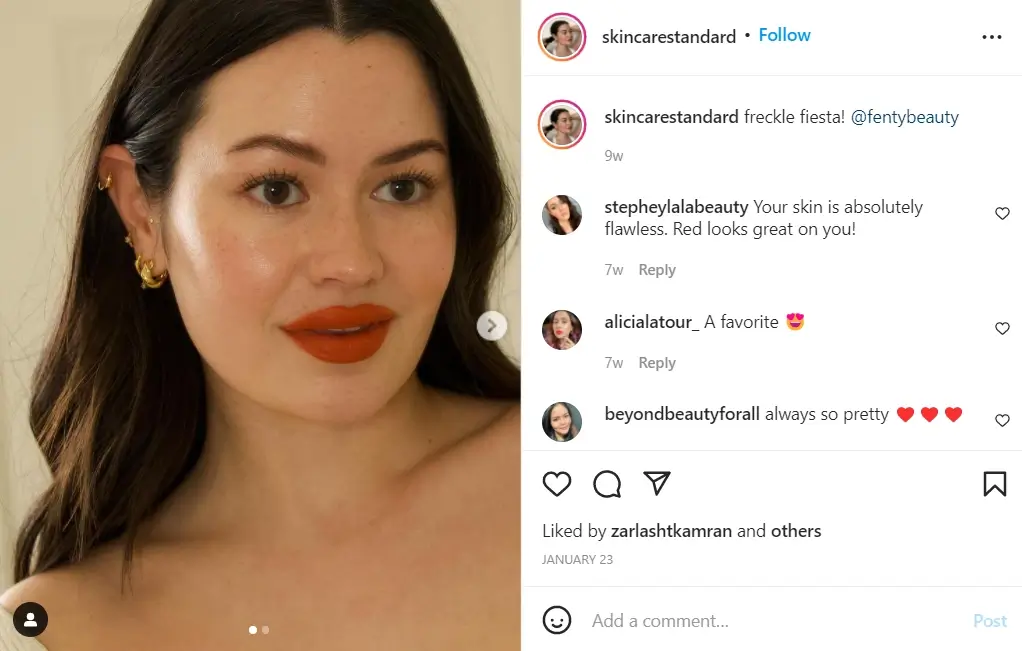 Instagram influencer example