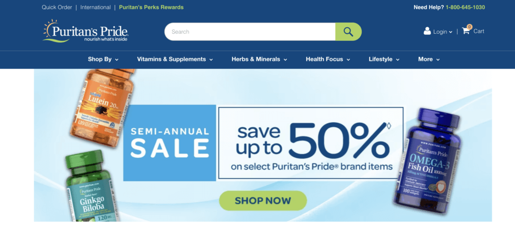 Puritan's pride homepage