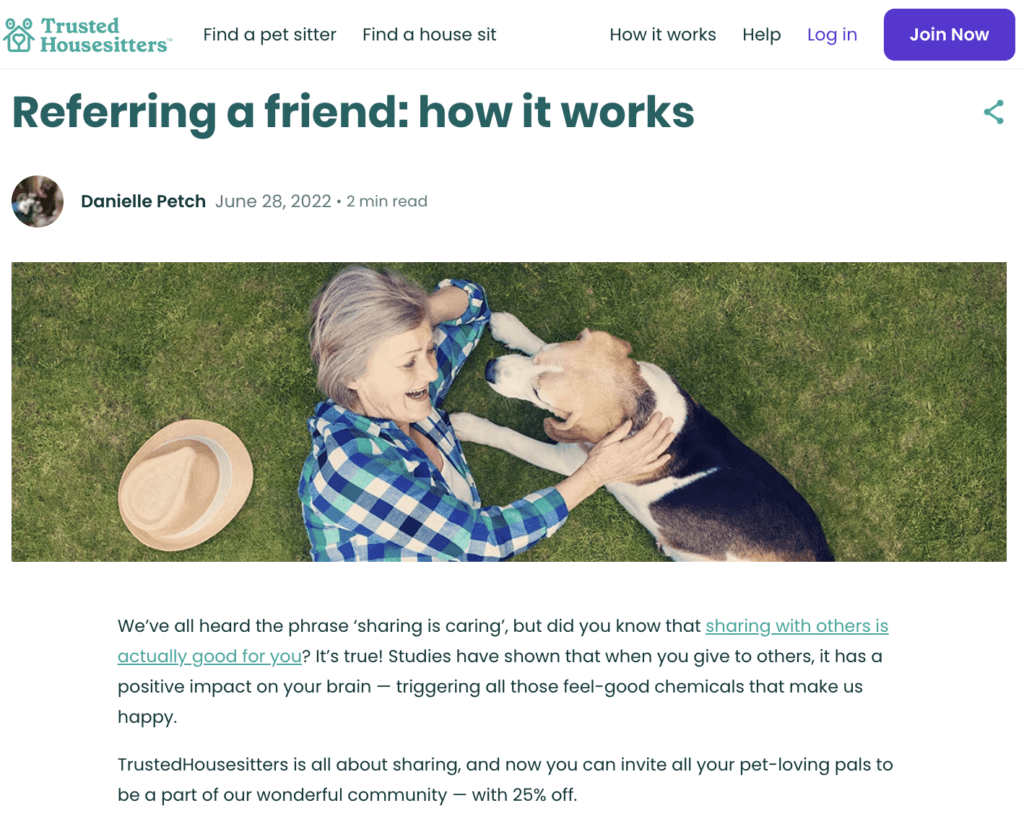 Trusted Housesitters: Referral Program