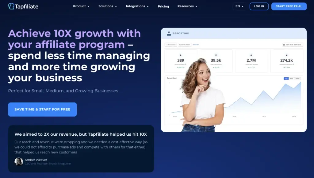 Affiliate tracking software: Tapfiliate