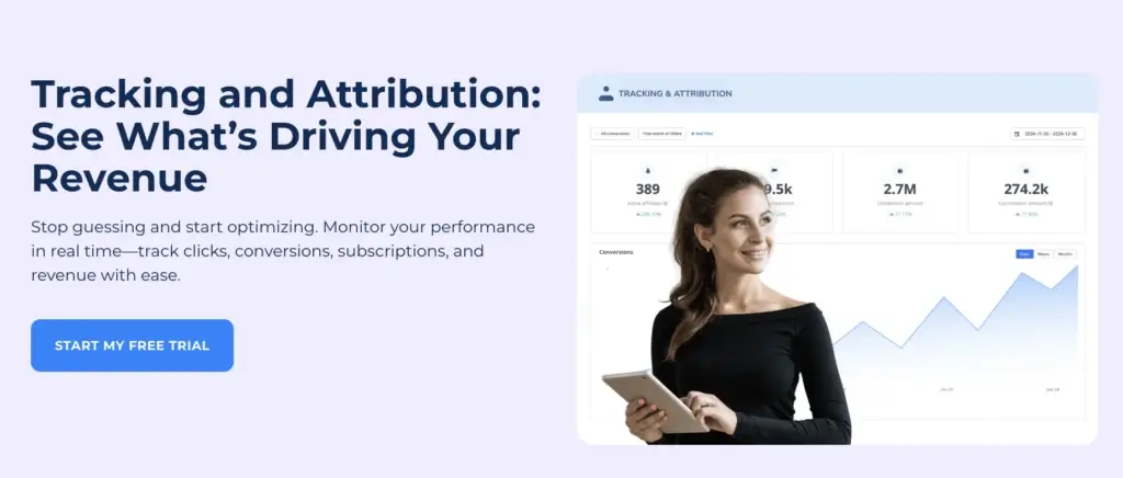 Affiliate tracking software by Tapfiliate