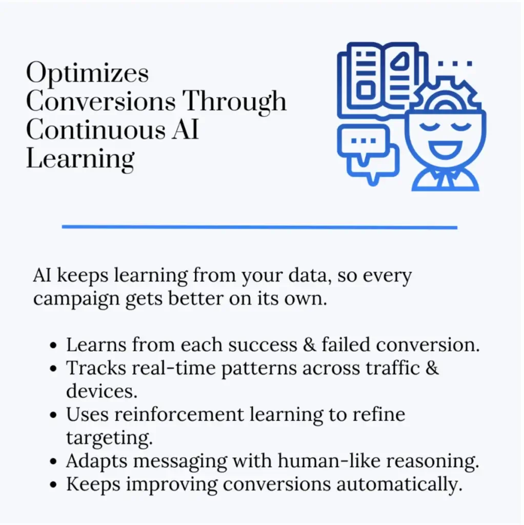 Optimizing conversions through continuous AI learning