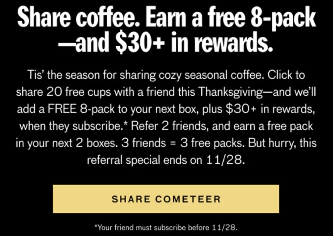 Cometee referral offer