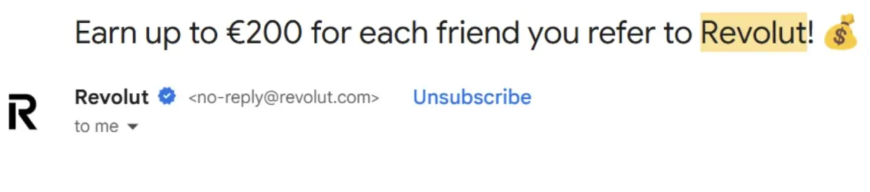 Revolut referral offer example