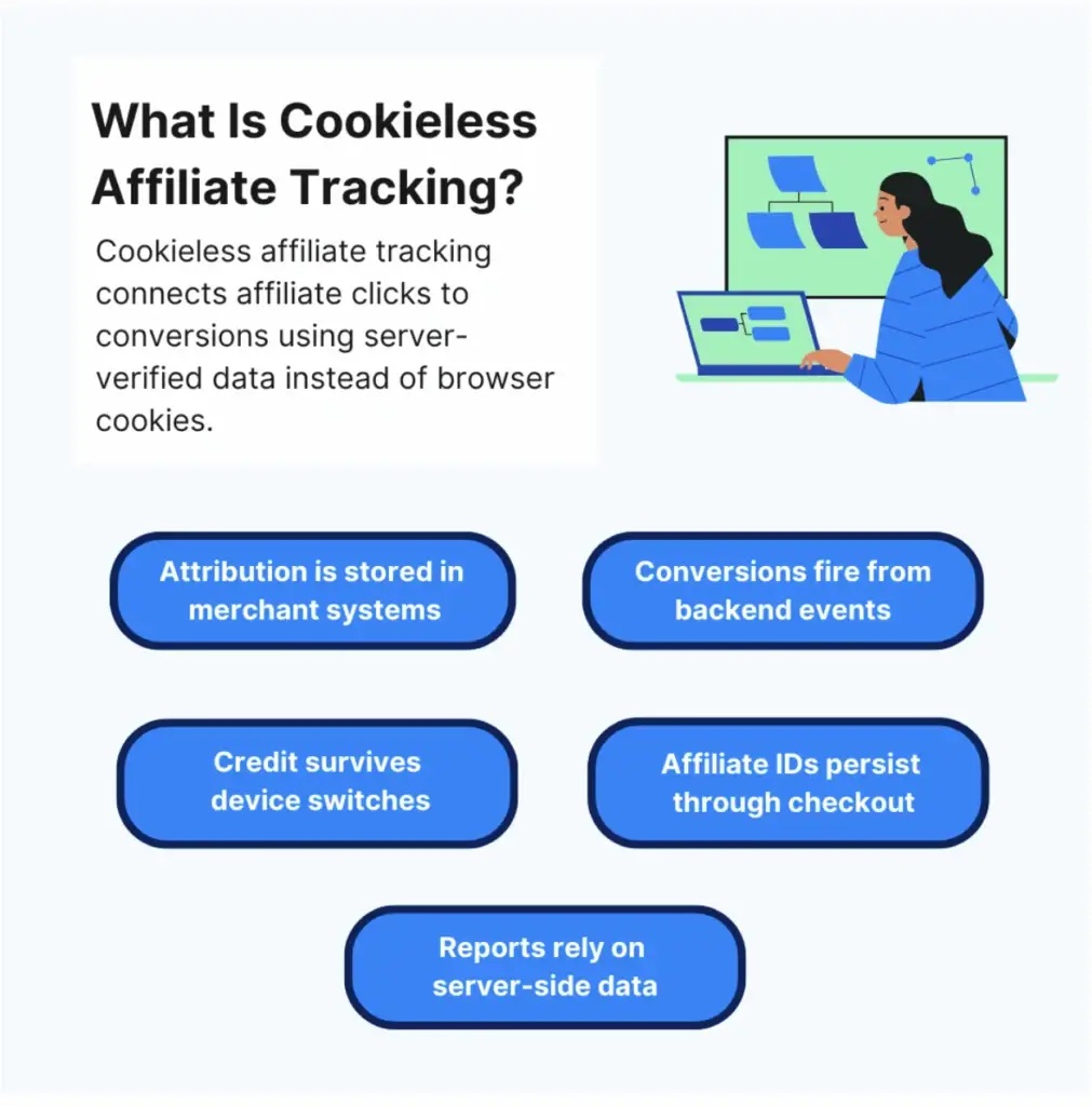 What is cookieless affiliate tracking