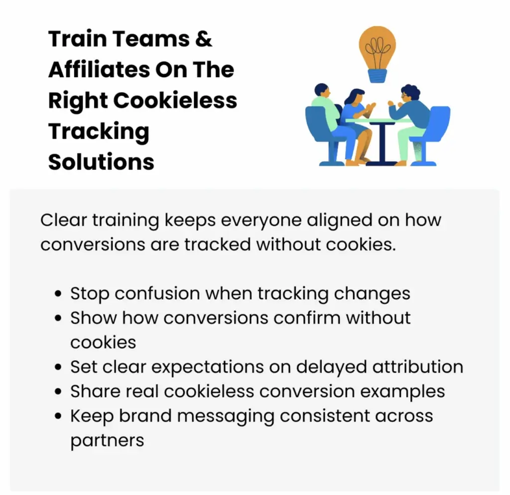 how to train teams on cookieless affiliate tracking