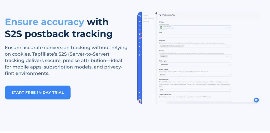 Tapfiliate S2S Tracking
