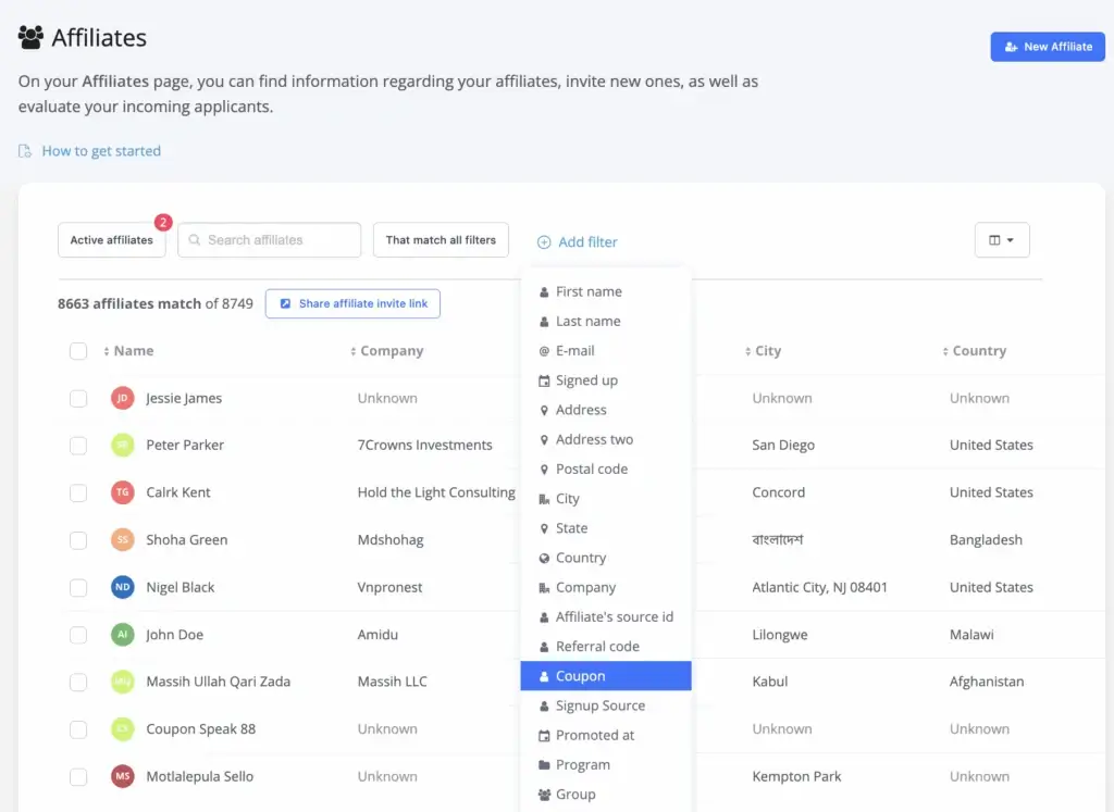 Tracking influencers with coupons