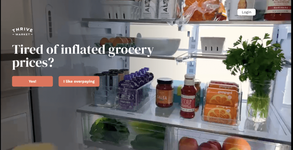 Thrive market homepage