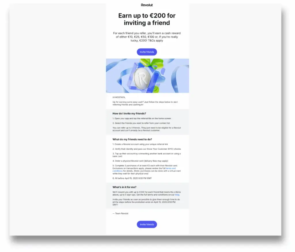 Revolut referral email